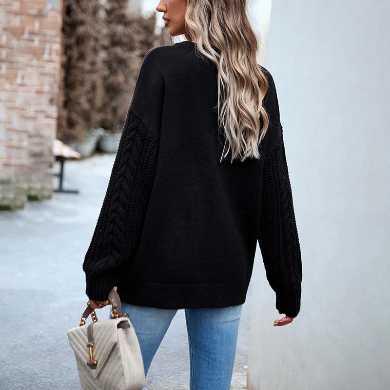 WW | Pullover Aus Einfarbiger Strickware mit Schlichtem Design