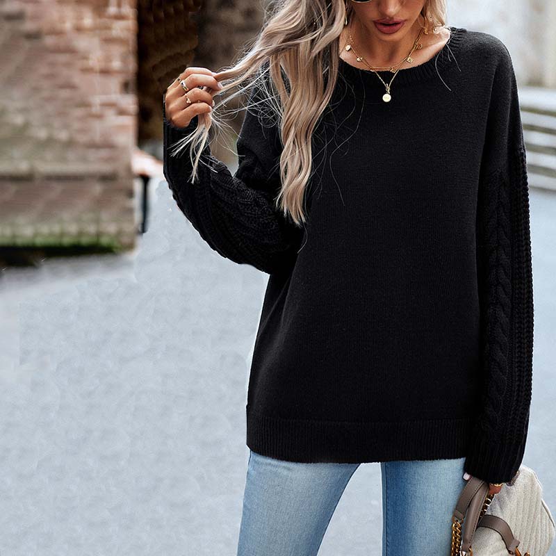 WW | Pullover Aus Einfarbiger Strickware mit Schlichtem Design