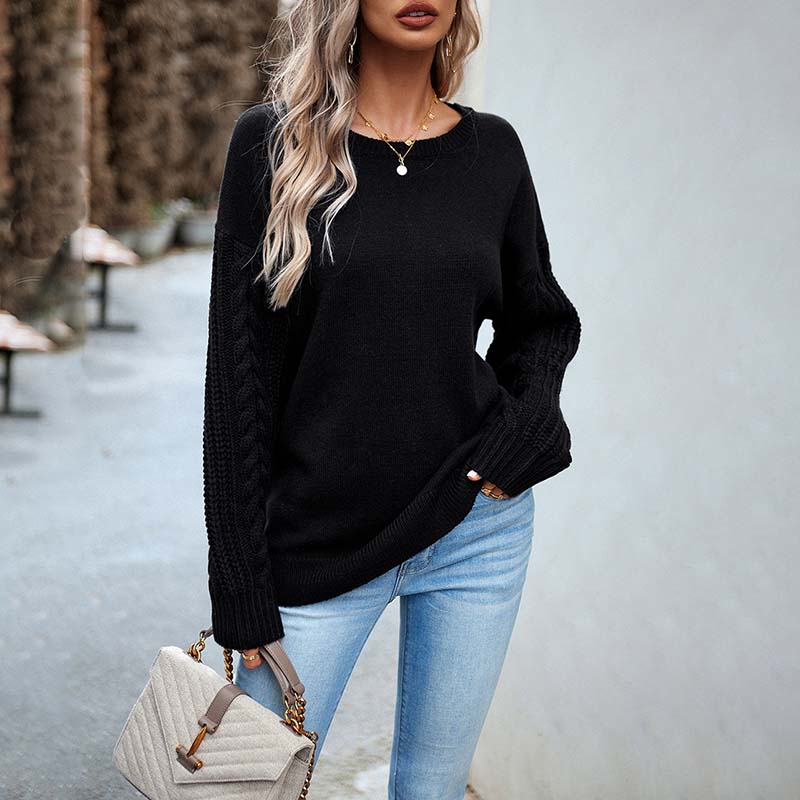 WW | Pullover Aus Einfarbiger Strickware mit Schlichtem Design