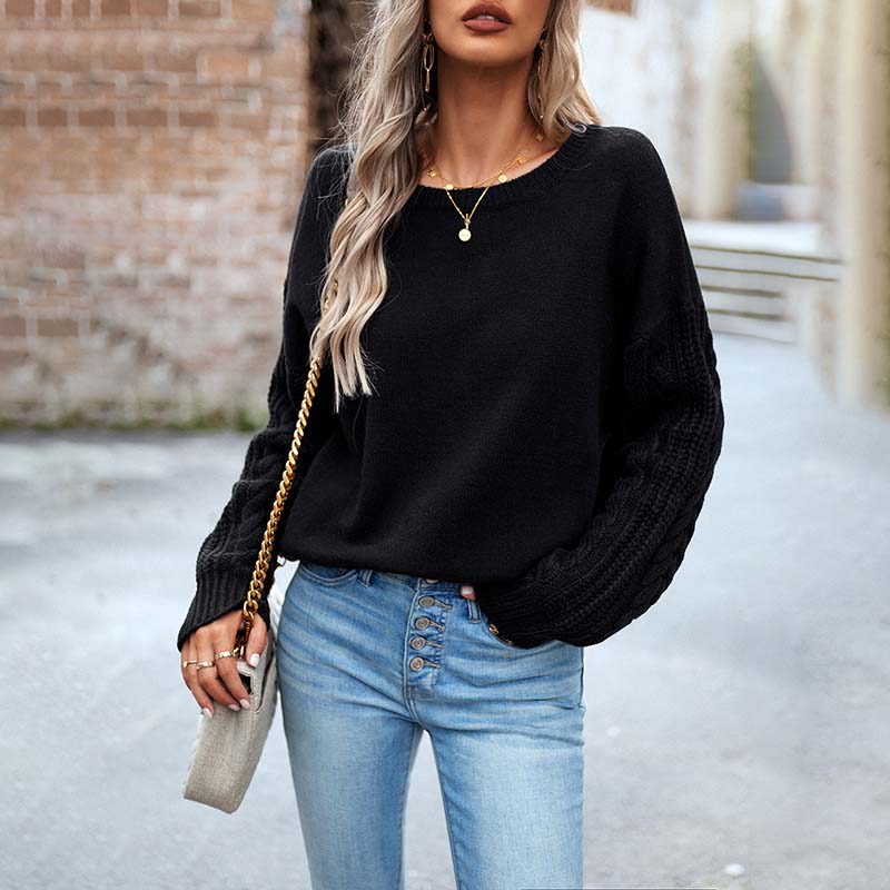 WW | Pullover Aus Einfarbiger Strickware mit Schlichtem Design