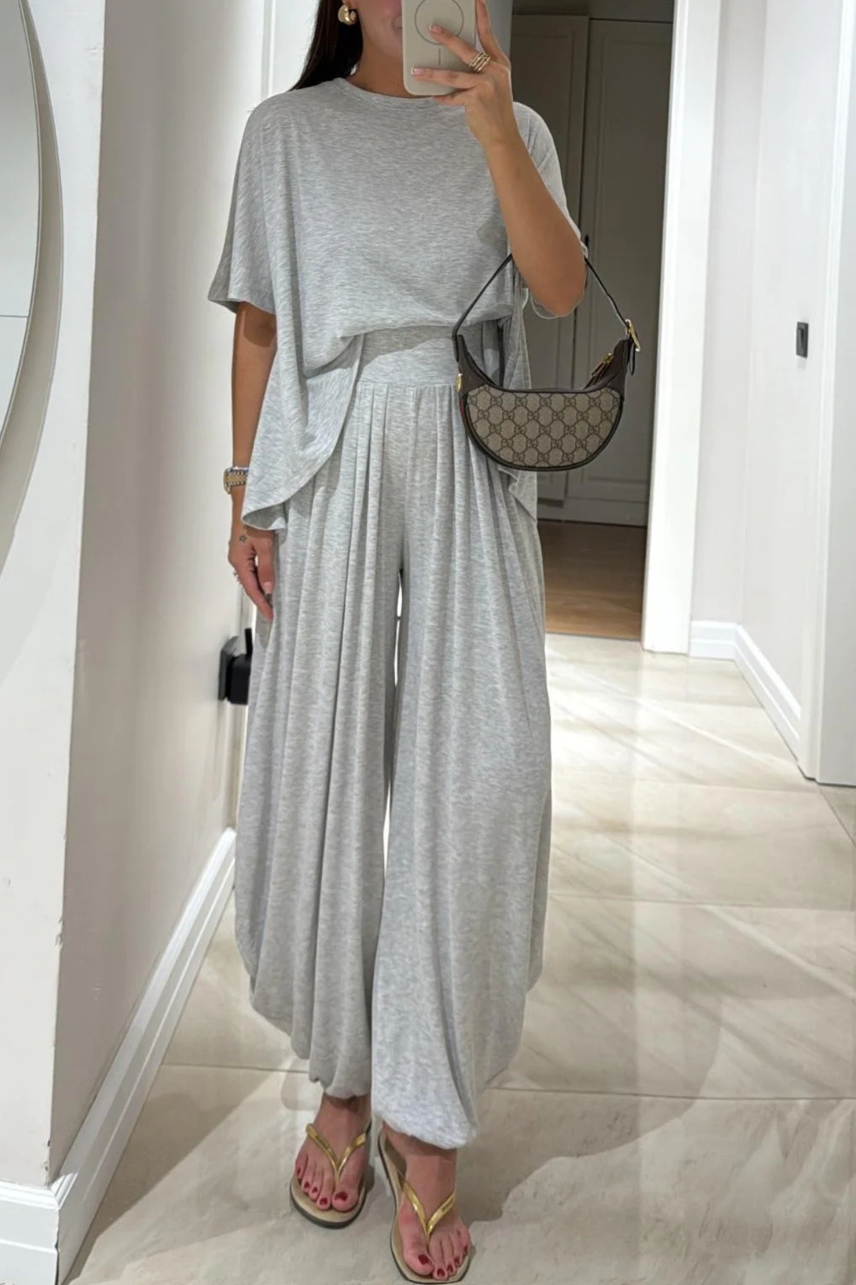 Layla Cotton Two-Piece Set - Gray