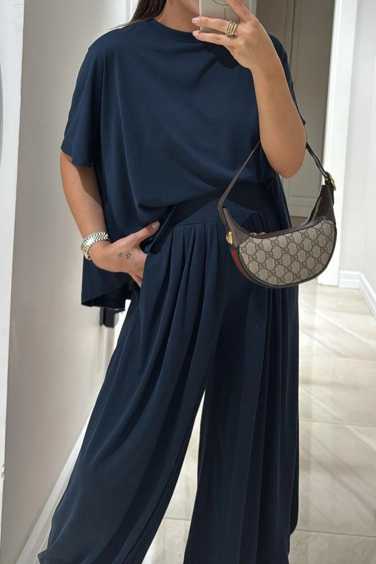 Layla Cotton Two-Piece Set - Blue