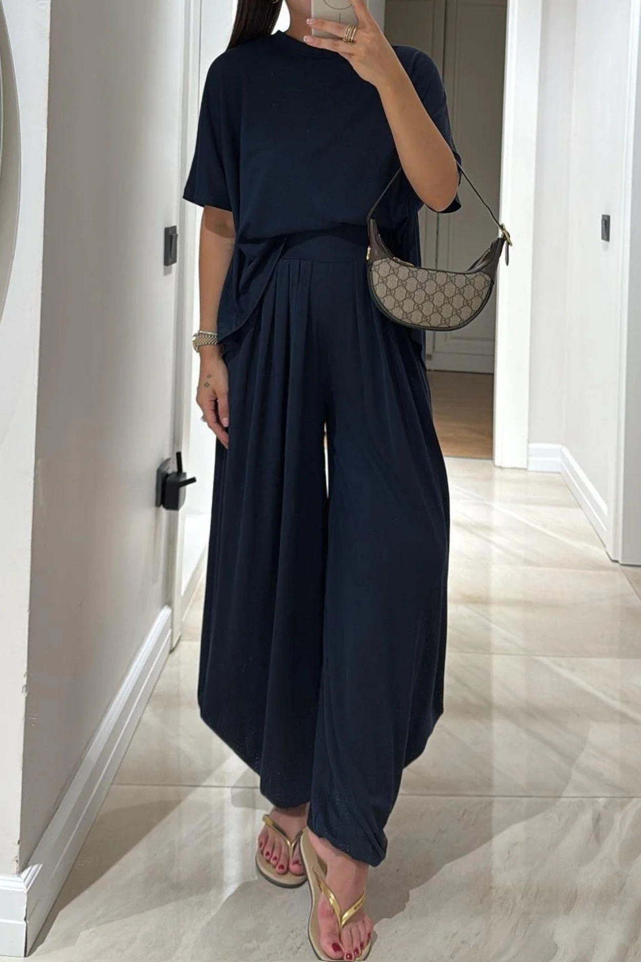 Layla Cotton Two-Piece Set - Blue
