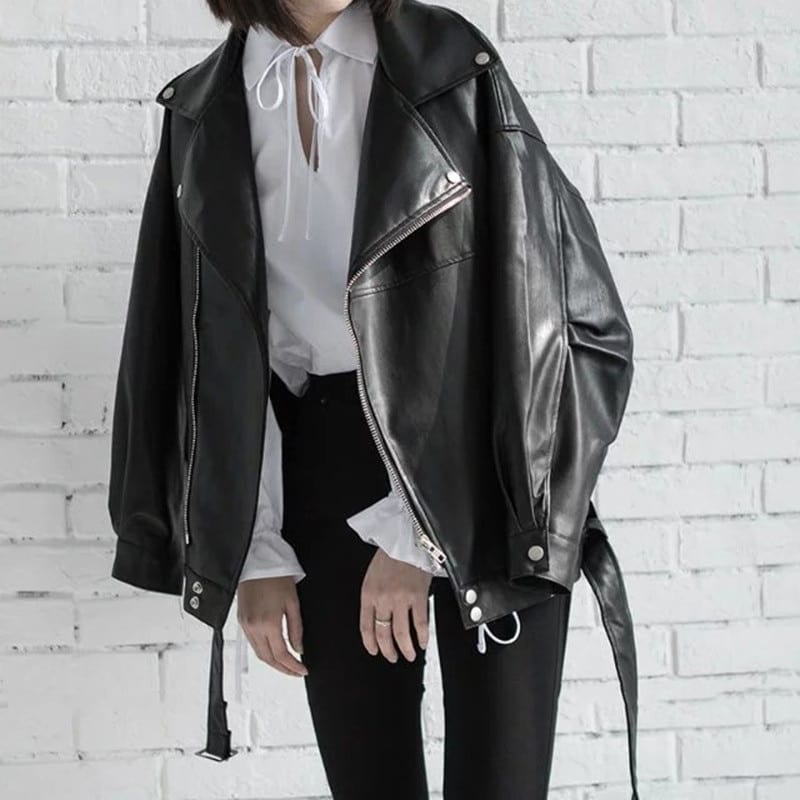 WW | PU Lederjacke - Edgy Stil - Gürteldesign - Statement-Oberbekleidung