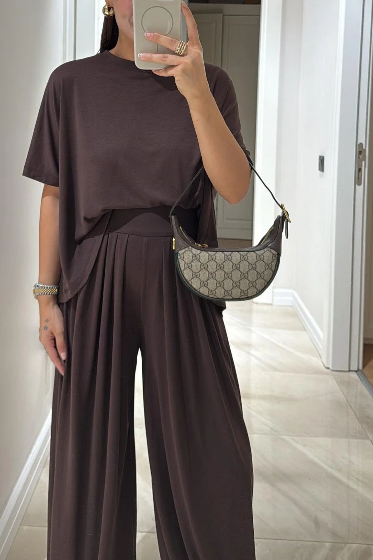Layla Cotton Two-Piece Set - Brown