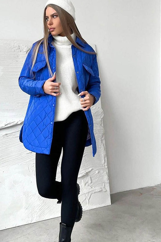WW | Long Diamond Quilted Puffer Jacket