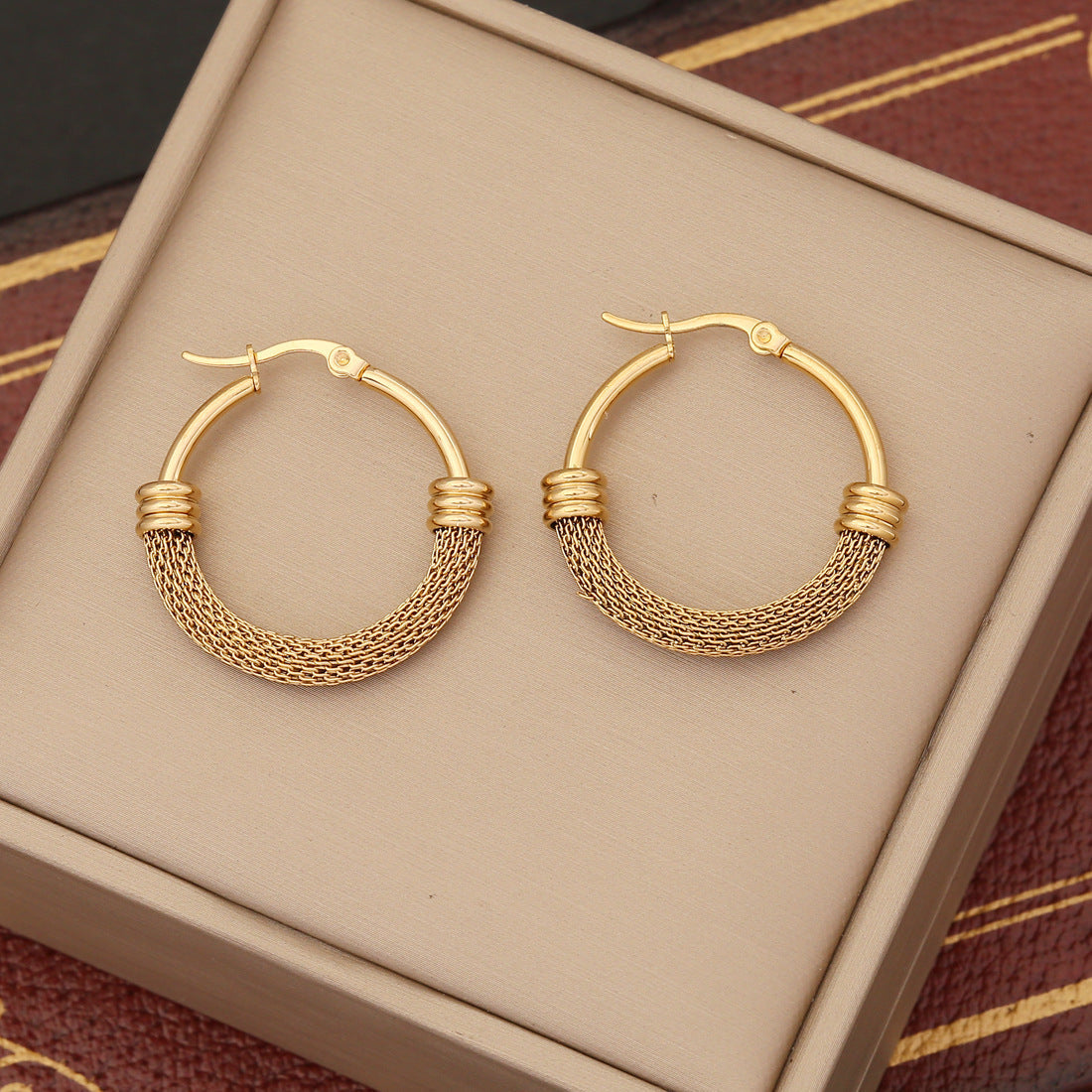 WW | Metal Exaggerated Stainless Steel Stud Earrings