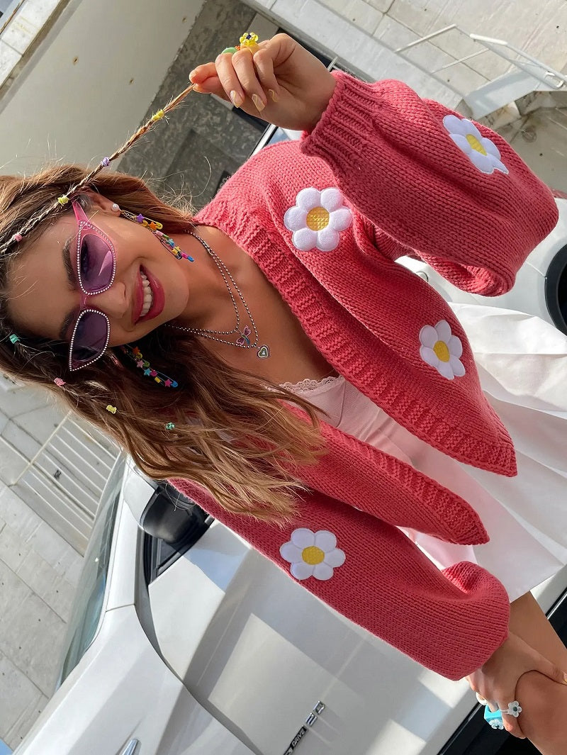 WW | Geblümter Strick-Cardigan für Damen