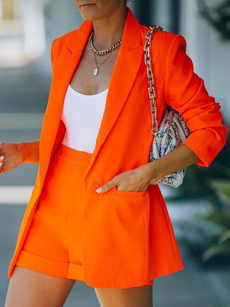 WW | Checkered Single-Breasted Oversized Fit Blazer Long Sleeves
