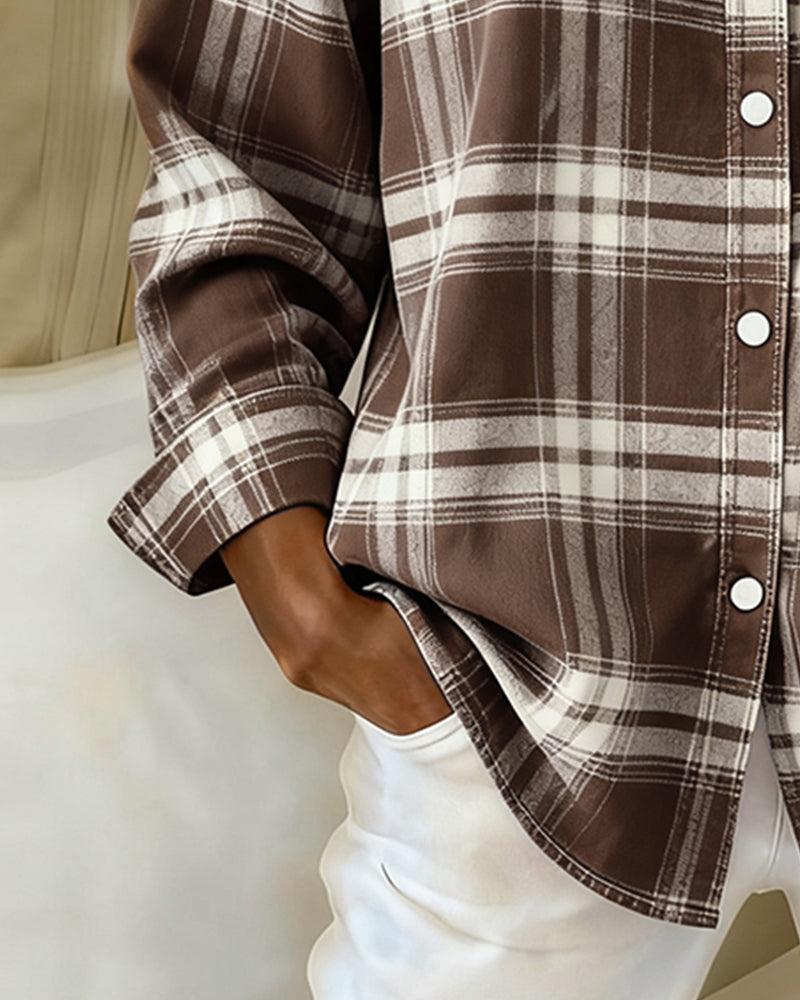 WW | Checked pattern and lapel collar
