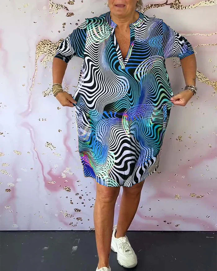 Sanne | Dress with colorful pattern