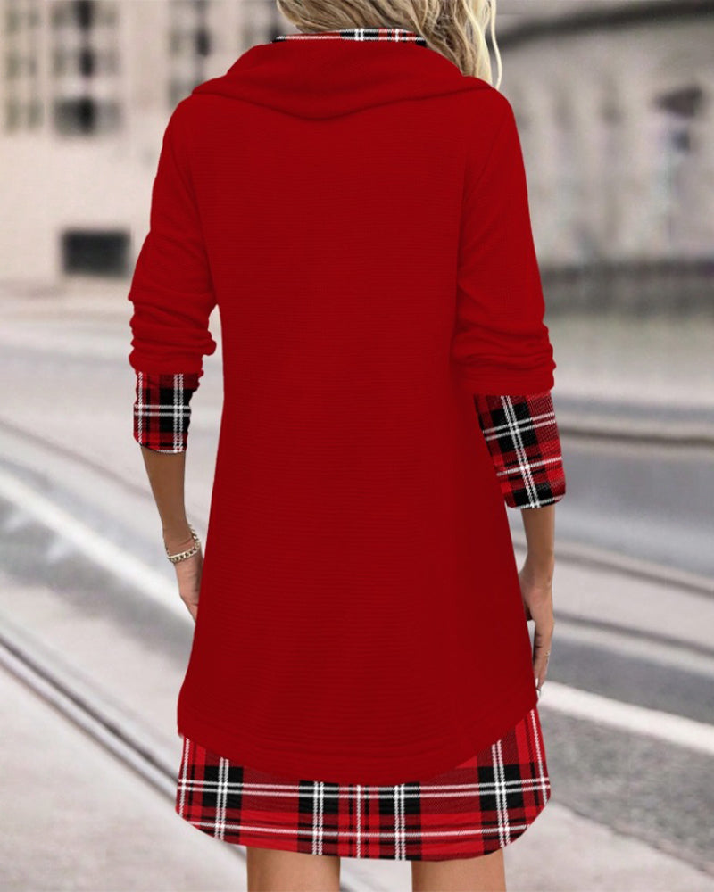 WW | Classic Plaid Long Sleeve Dress