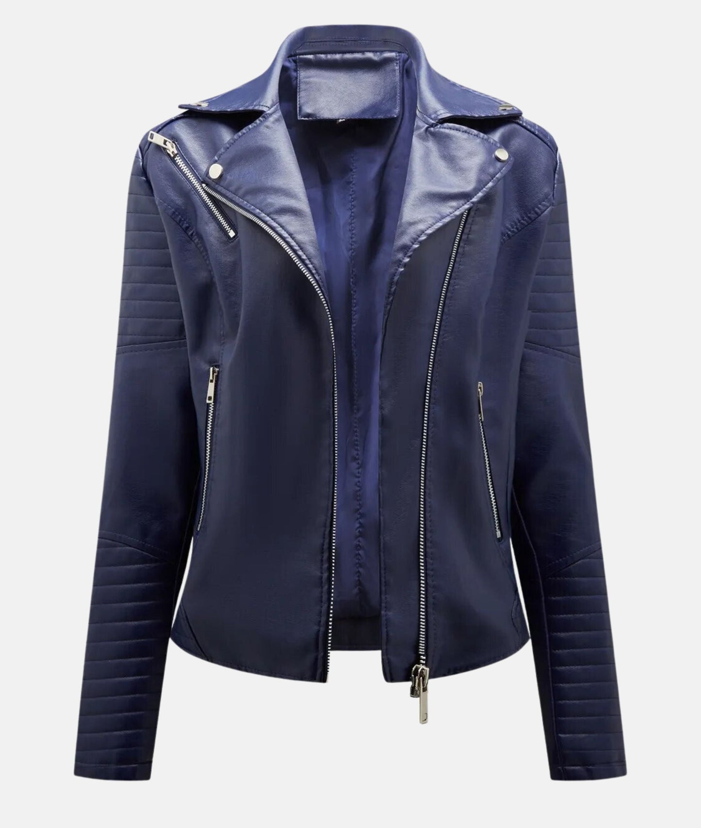 WW | Women's Leather Jacket without Hood - Stylish Biker Jacket