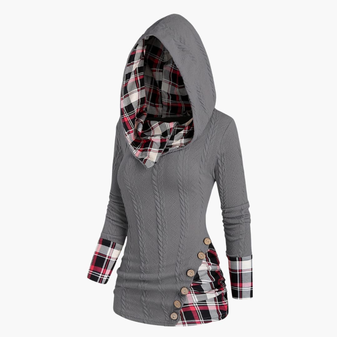 WW | Stilvoll Kabelstrick Hoodie für Frauen