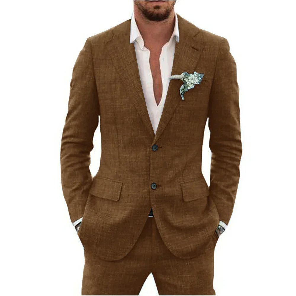 WW | Slim Fit Zwei Knopf Verschluss Atmungsaktives Mischgewebe