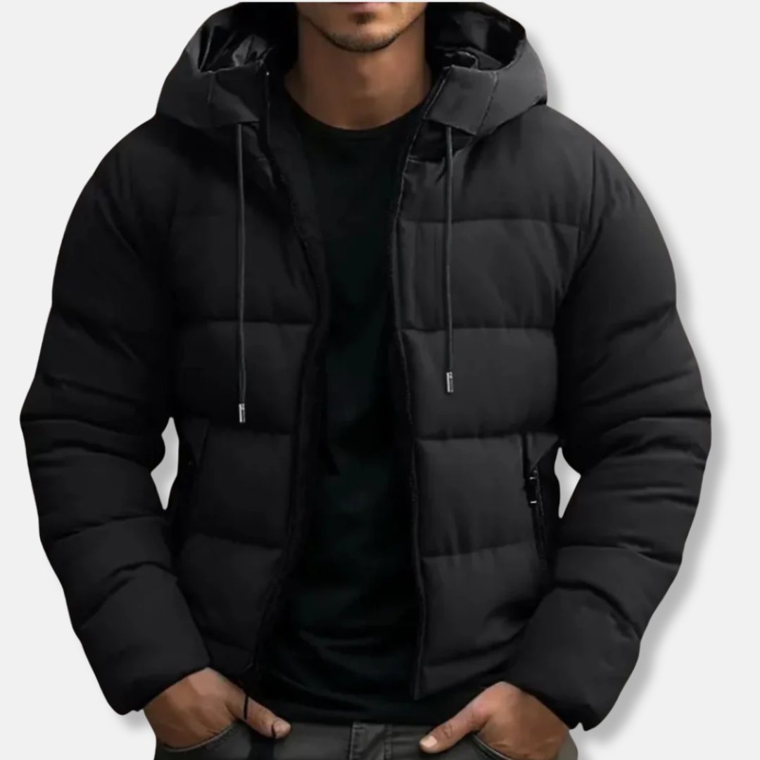 WW | Gequiltete Kapuzen-Pufferjacke - Mit Kordelzug Kapuze Reißverschluss Pufferjacke