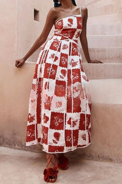 Bernadette – Elegantes ausgestelltes Kleid mit originalem Muster