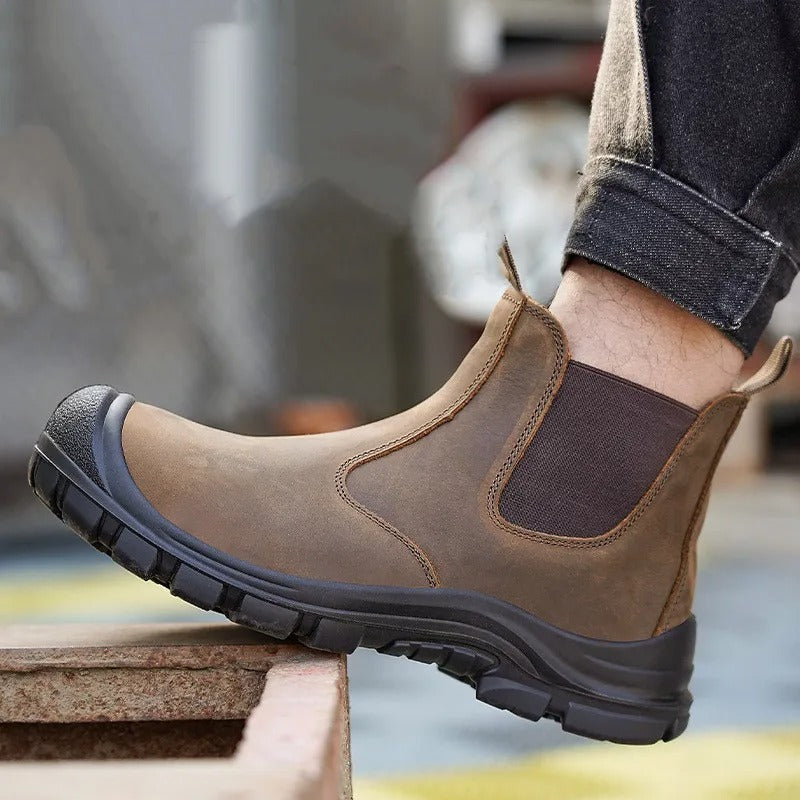 WW | Chelsea Boots Leder Elastische Einsätze Strapazierfähige Sohle Mit Gutem Grip