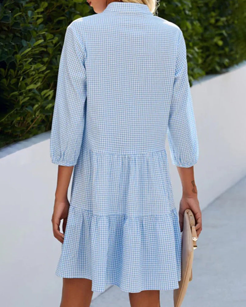 WW | Hemdblusenkleid mit Kragen und Knöpfen