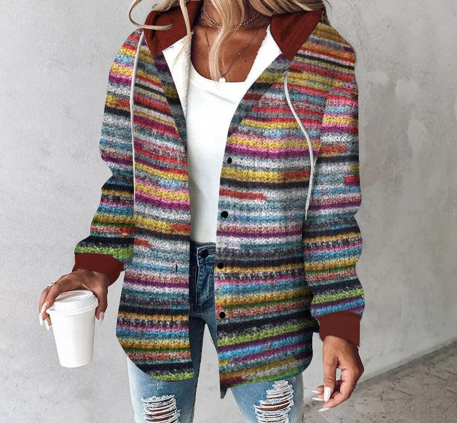 WW | Elegant Printed Hoodie Outerwear