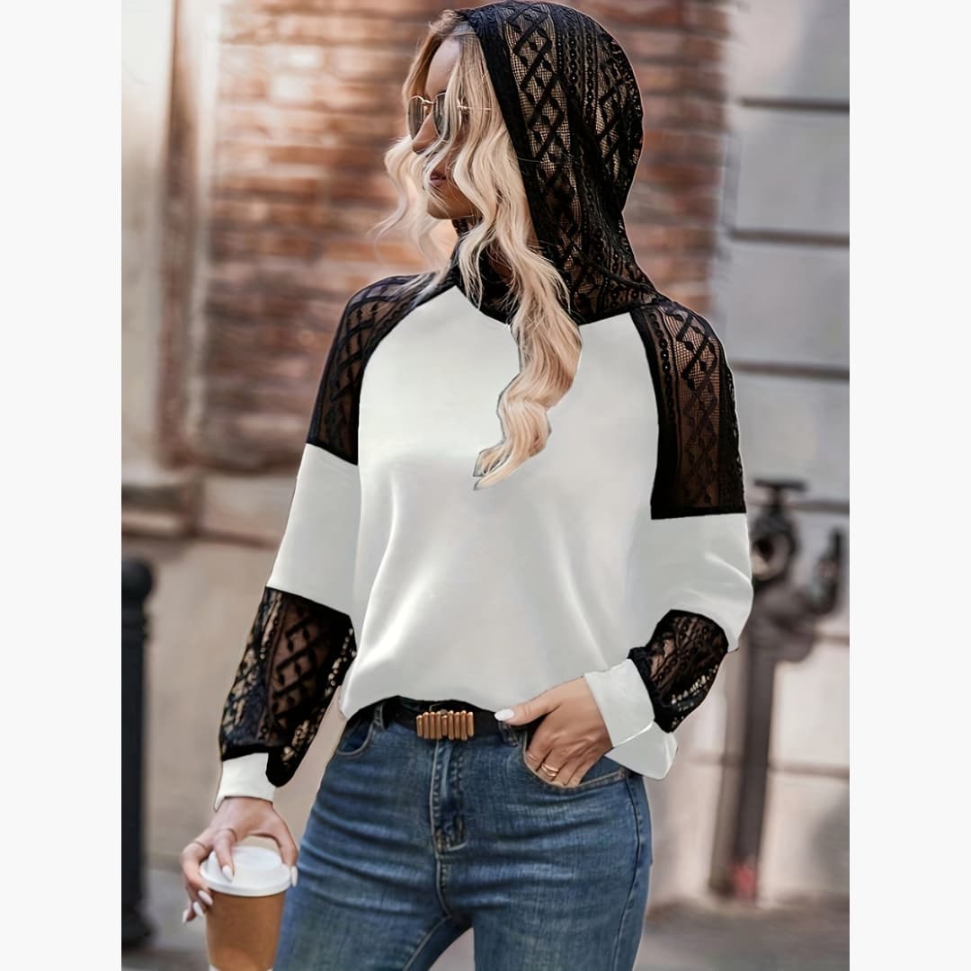WW | Stylish Hoodie with Lace for Women