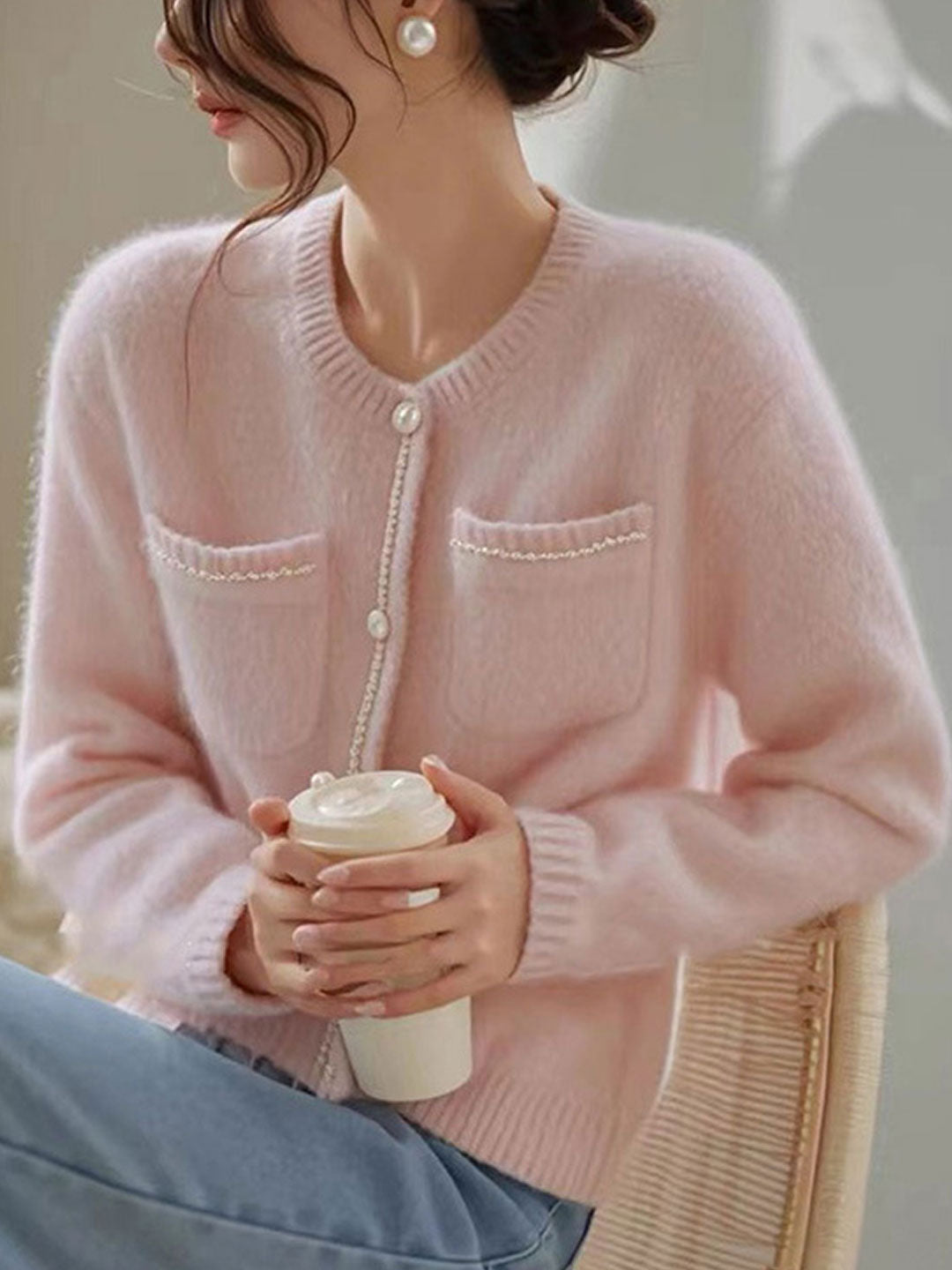 WW | Strickjacke mit Tasche für Damen