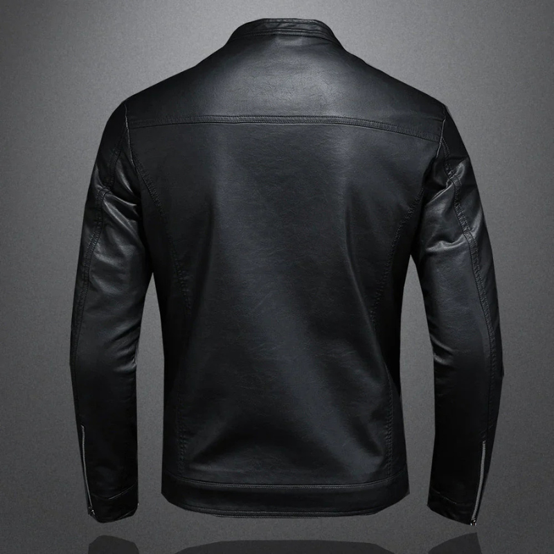 WW | Slim Fit Wasserdichte Schwarze Motorradjacke Für Herren