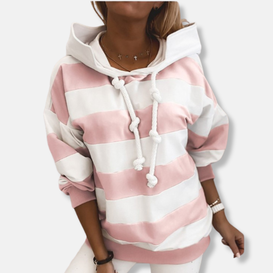 WW | Lockere Passform Hoodie - Gestreifter lässiger Hoodie
