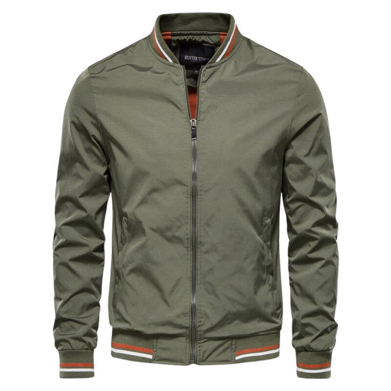 WW | Herren Winterjacke Mit Vorderem Reißverschluss Und Geripptem Saum