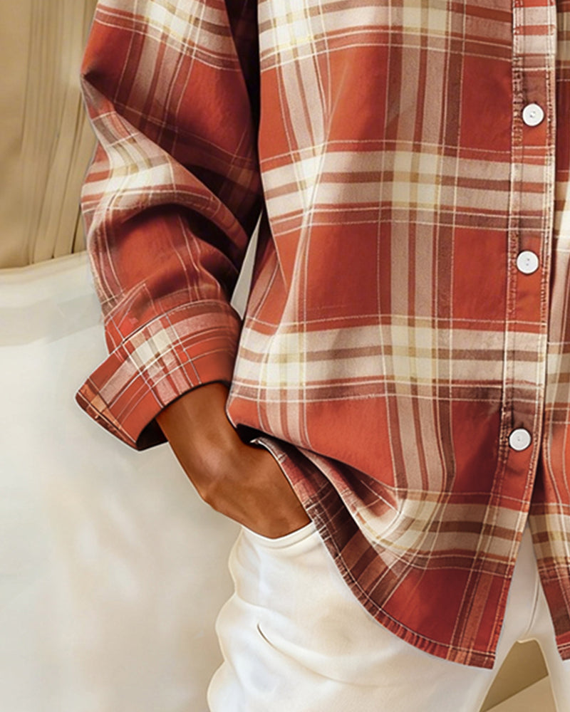 WW | Checked pattern and lapel collar
