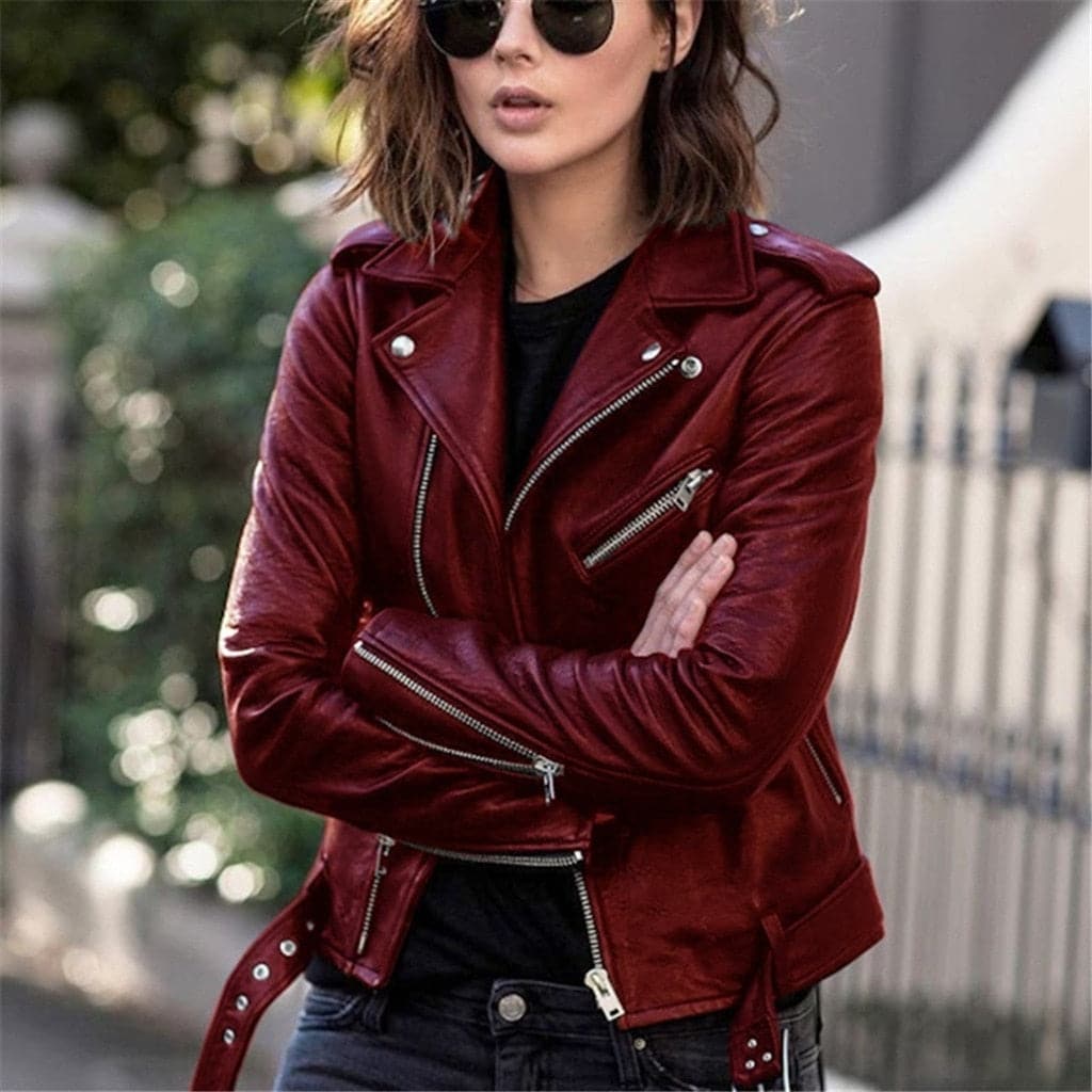 WW | High-quality leather jacket in vibrant colors