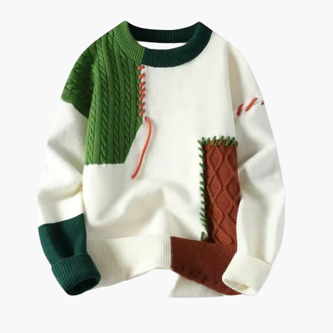 WW | Patchwork Strickpullover im modernen Design - Perfekt für Herbst und Winter