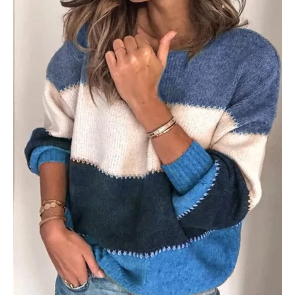 WW | Farbblock-Pullover, bequemer Pullover