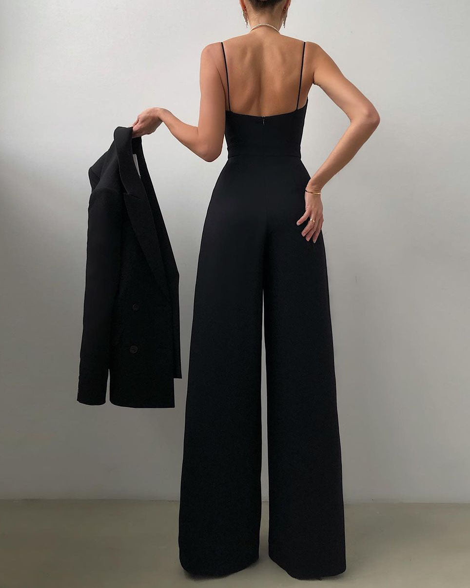 Rebecca – Straight-leg overall with a high waist and delicate straps