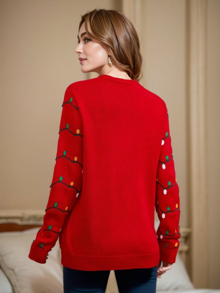 WW | Bestickter Weihnachtbaum Strickpullover