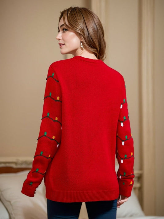 WW | Bestickter Weihnachtbaum Strickpullover