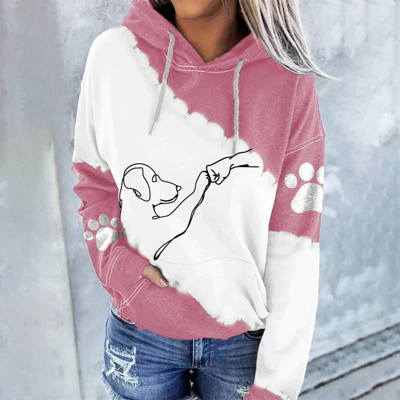 WW | Trendiger lockerer Hoodie mit Hundeaufdruck