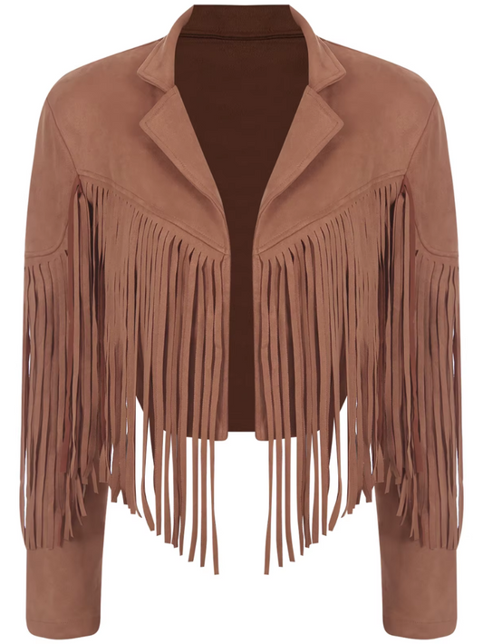 WW | Braune Jacke mit Fransen