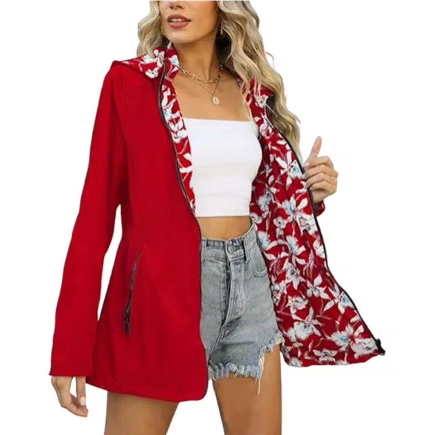 WW | Reversible Hooded Jacket with Pattern