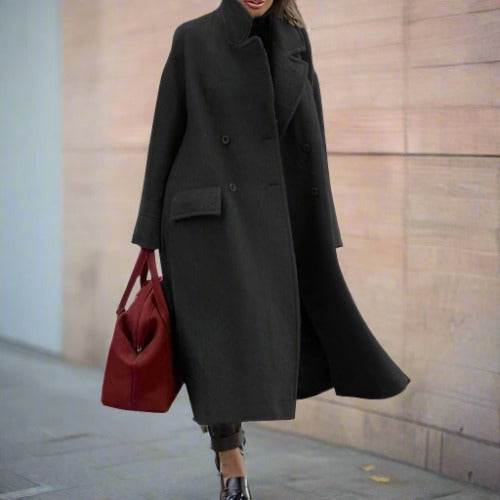 WW | Long coat with collar and multiple motifs