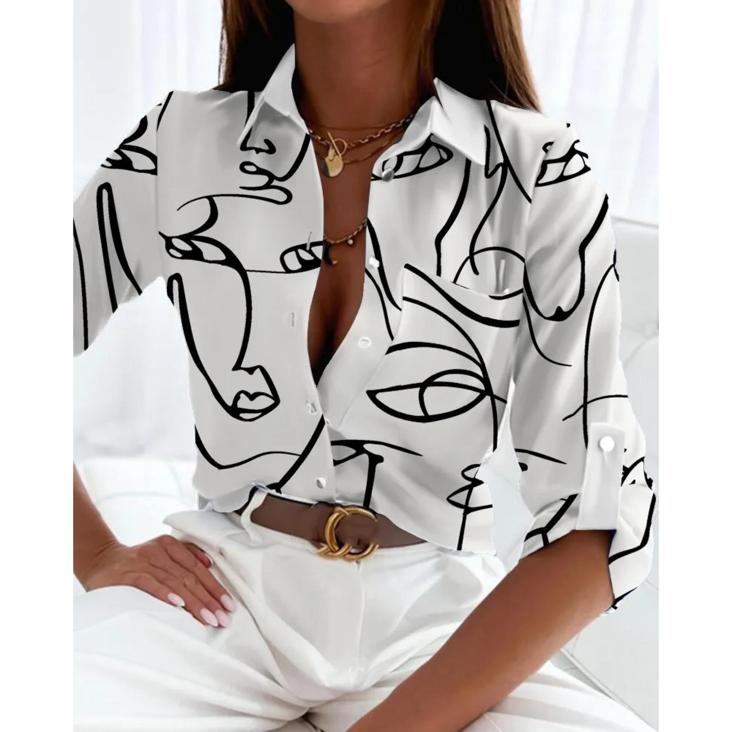 WW | Elegant Women's Business Style Blouse with Lining