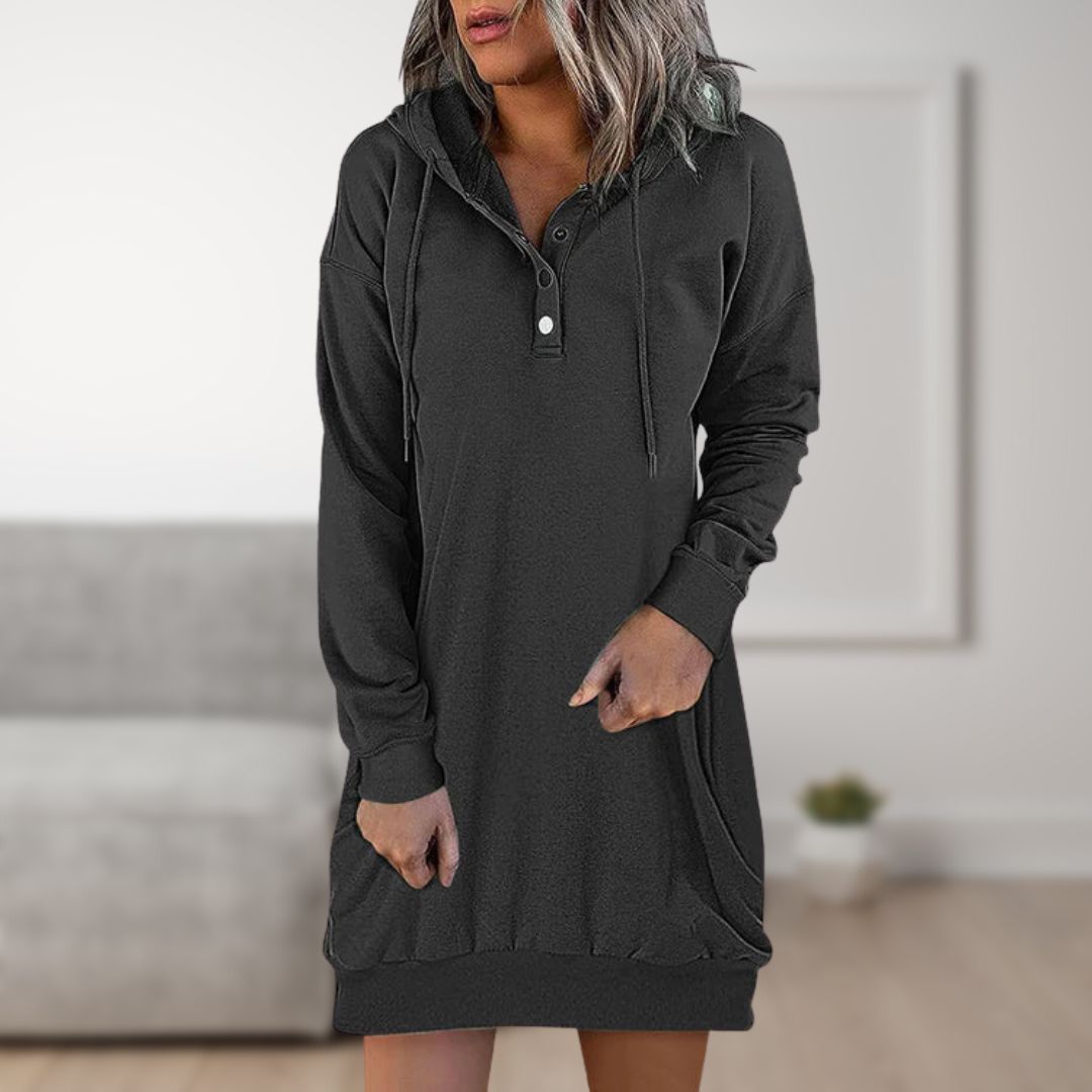 WW Kapuzenkleid | Trendy Kapuzen pullover für Damen