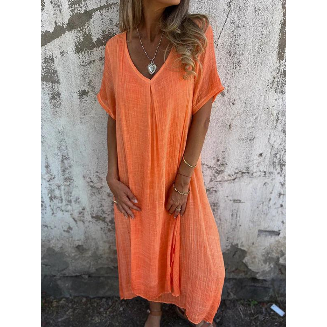 Linen Airy Loose Boho Summer Dress For Women