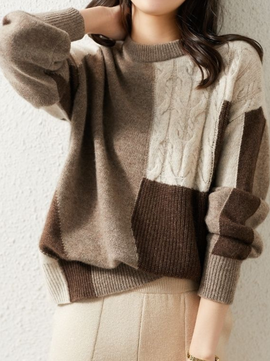 WW | Chic & stylish knit sweater in contrasting color