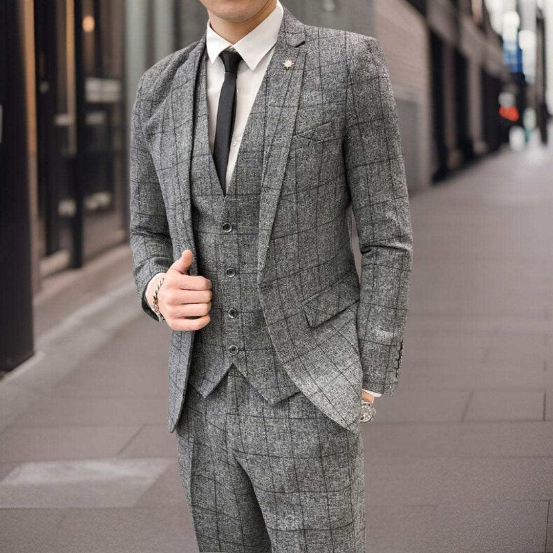 WW | 3-Piece Slim Fit Plaid Exclusive Fabric Suit