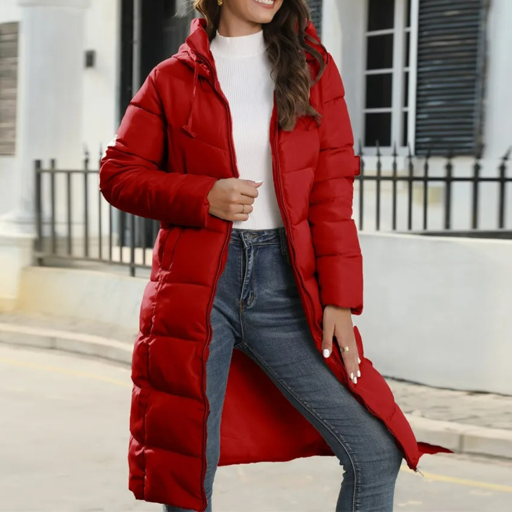 WW | Long Hooded Women's Winter Parka - Perfect for Outdoor Activities