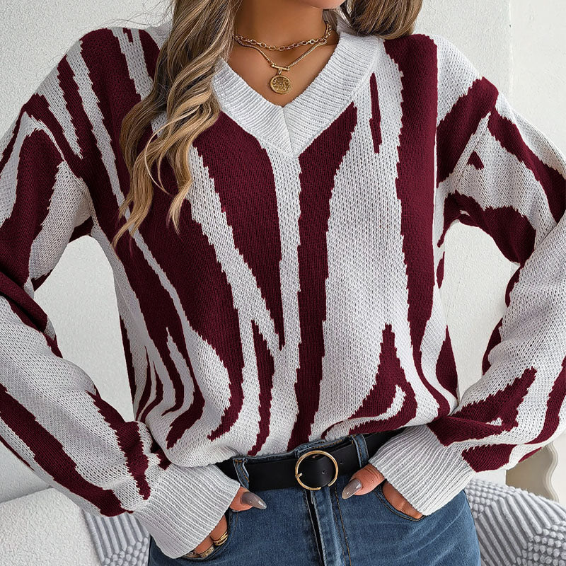 WW | Modischer Pullover mit Gestricktem Farbblock
