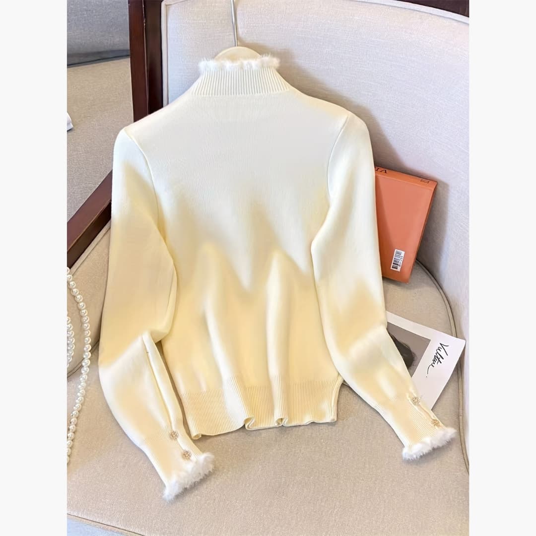 WW | Elegant Women's Pullover with Ruffled Trim