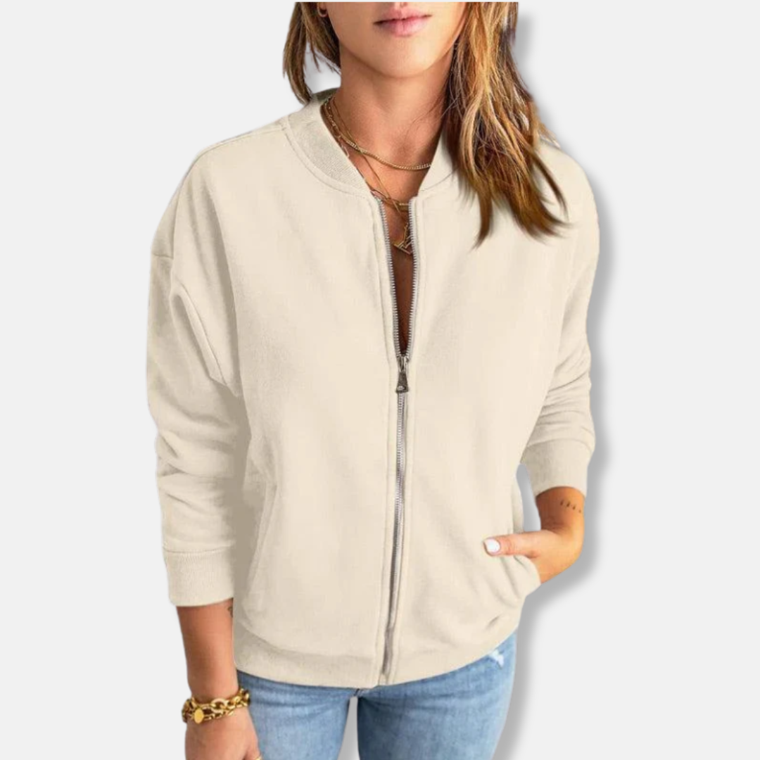 WW | Jacke - Leichtes Design - Lockere Passform - Reißverschluss - Rippkante Lässiger Look