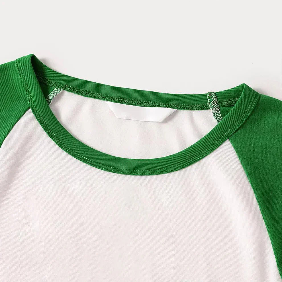 WW | Green Raglan Top Green Plaid Christmas Gnome Print Pajama Set